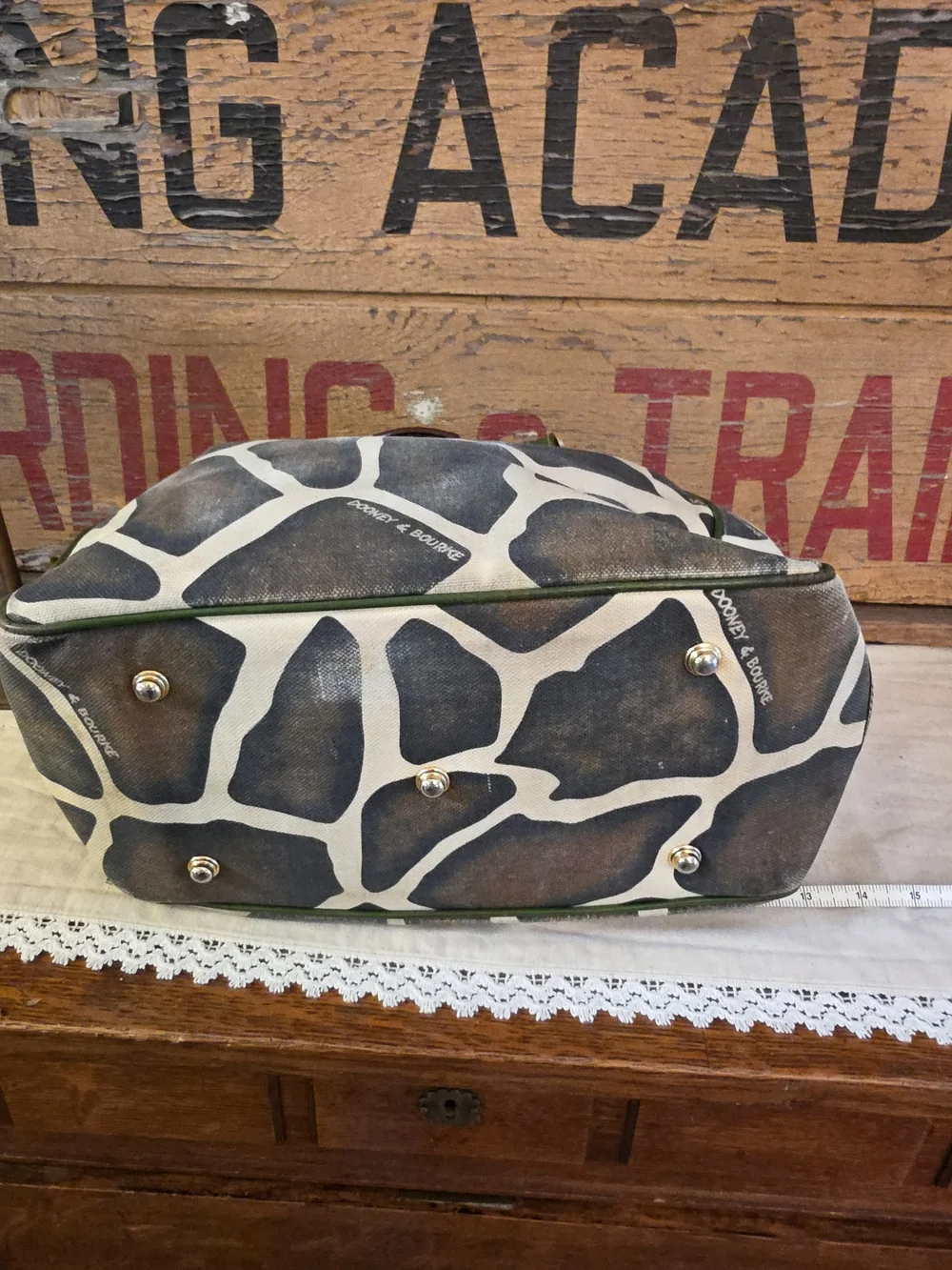 Dooney & Bourke Green Trim Giraffe-Print Canvas Tote - Picture 2 of 14